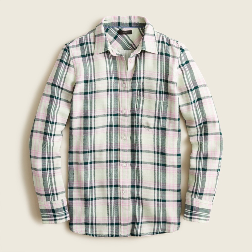 J.Crew classic fit in mint plaid EUC